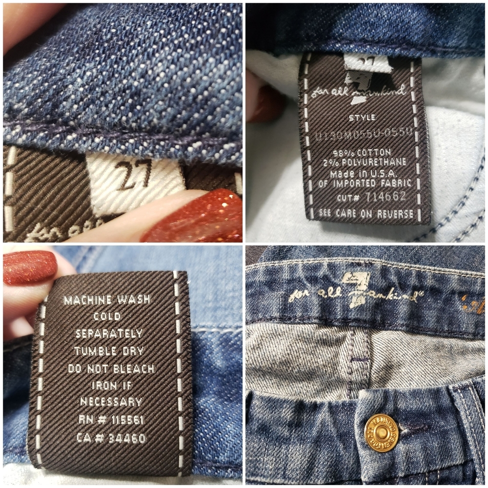 7FAM Sz 27 Vintage "A" Pocket Boot Cut Jeans - Picture 15 of 16